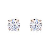 E98 - Yellow gold claw set cubic zirconia stud