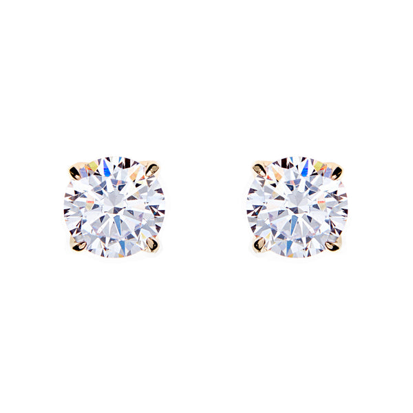 E98 - Yellow gold claw set cubic zirconia stud