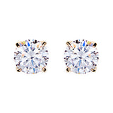 E98 - Yellow gold claw set cubic zirconia stud