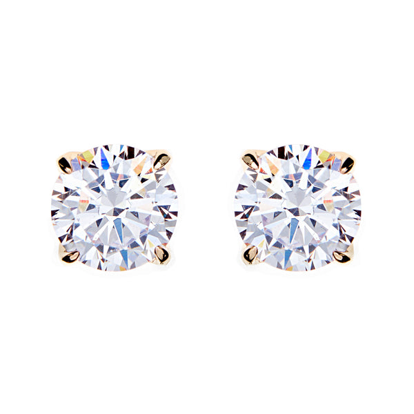 E98 - Yellow gold claw set cubic zirconia stud