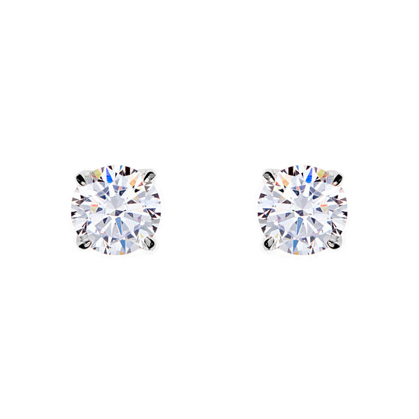 E98 - Rhodium claw set cubic zirconia stud-