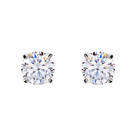 E98 - Rhodium claw set cubic zirconia stud-