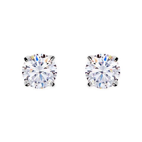 E98 - Rhodium claw set cubic zirconia stud-