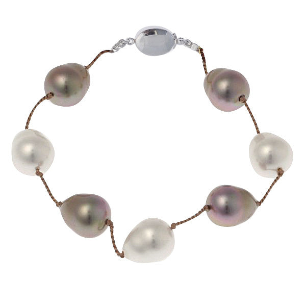 BTBL - Large baroque pearl tincup bracelet