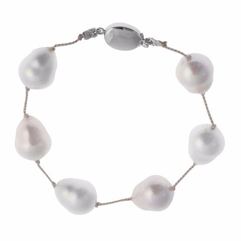 BTBL - Large baroque pearl tincup bracelet