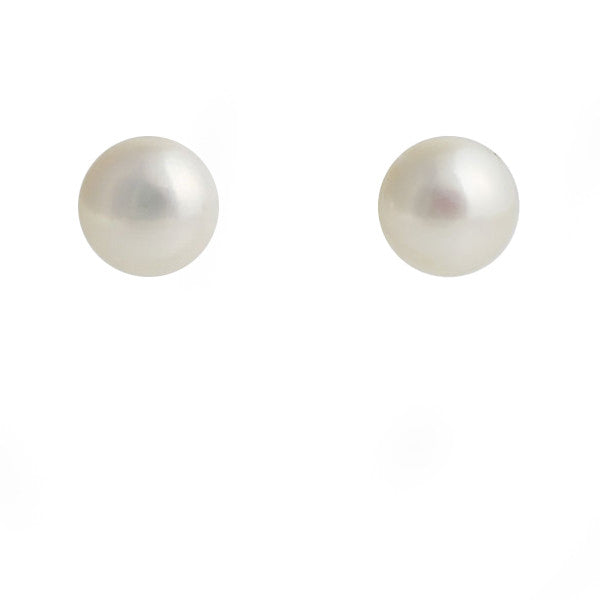 E114-10W - 10mm freshwater button pearl studs -