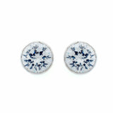 E30 - 925 sterling silver, rhodium plate bezel cubic zirconia stud