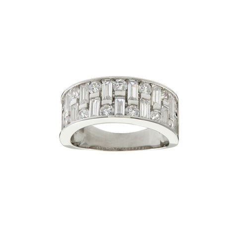 R8184 - Rhodium cz dress ring