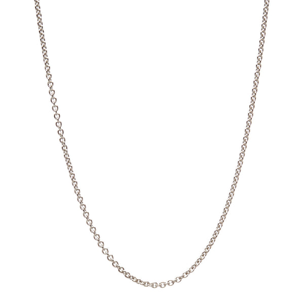 N39-42cm - 925 sterling silver, rhodium plate 42cm fine chain