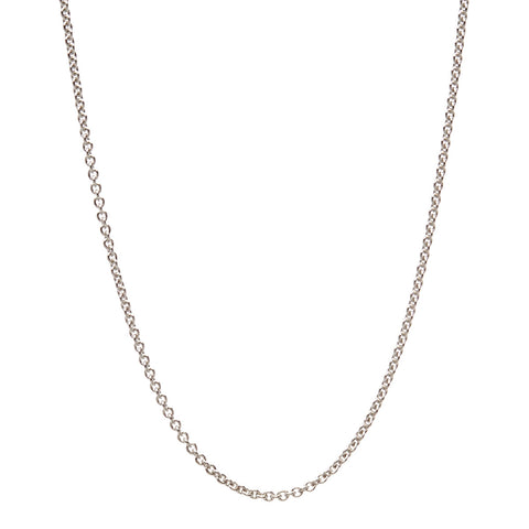 N39-42cm - 925 sterling silver, rhodium plate 42cm fine chain