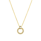 P1678-GP- Gold plate round baguette cubic zirconia pendant