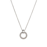 P1678-RH- Rhodium plate, round baguette cubic zirconia pendant