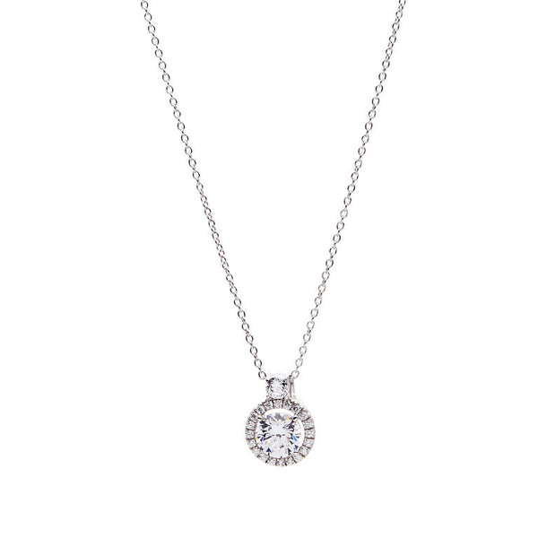 P31894 - 925 sterling silver, rhodium plate micro pave cubic zirconia pendant