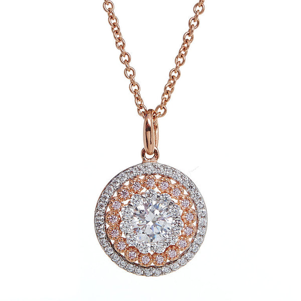P33217 - Rose gold plate and cubic zirconia pendant