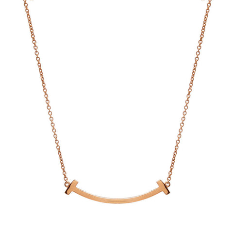 Rose gold plate solid bar necklace - P338-RG