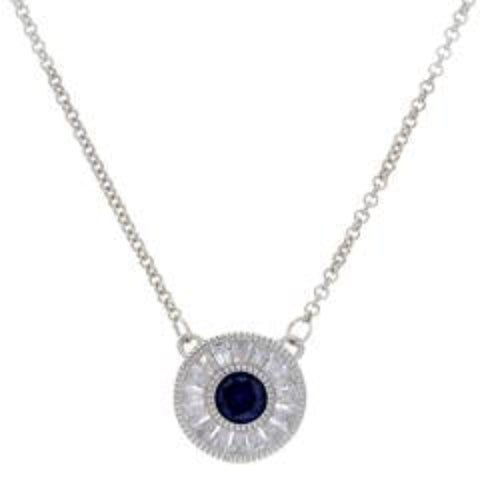 P9424- Clear & sapphire cz pendant