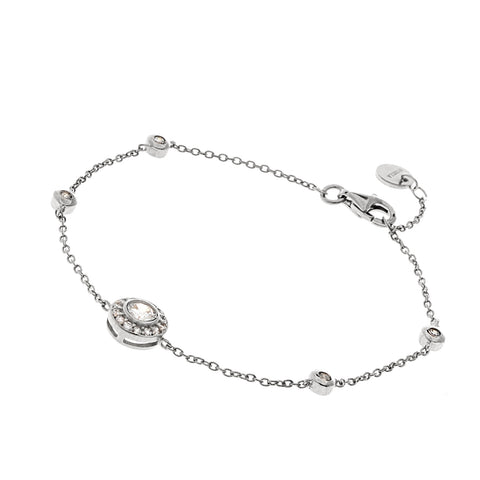 B633-RH - Rhodium cubic zirconia bracelet