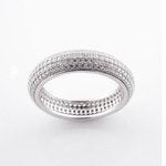 R10236-Rhodium mirco pave 5 row dress ring