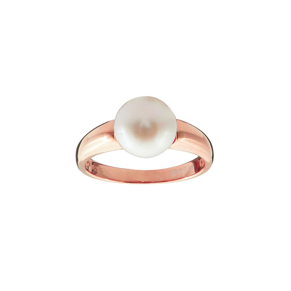 R1104-RG - Rose gold plate and freshwater pearl ring