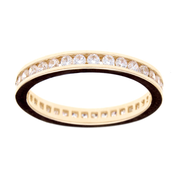 R1172-GP - Yellow gold cz eternity band