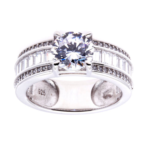 R11949 - Sterling silver, rhodium plate cubic zirconia dress ring