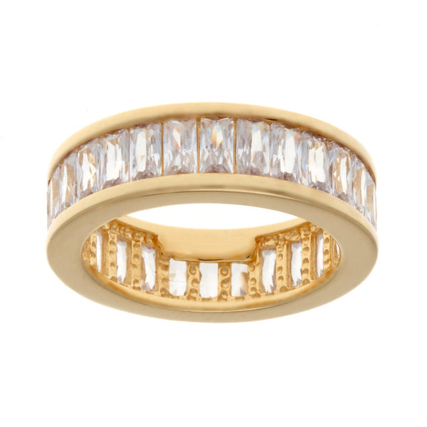 R163-GP - Gold cz baguette ring