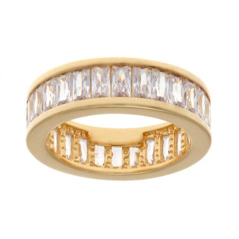R163-GP - Gold cz baguette ring