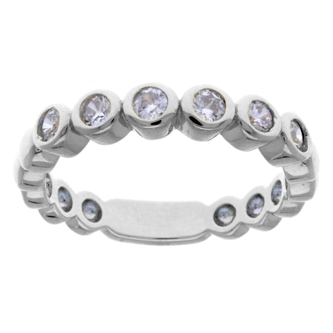 R1709-RH - silver cubic zirconia band ring