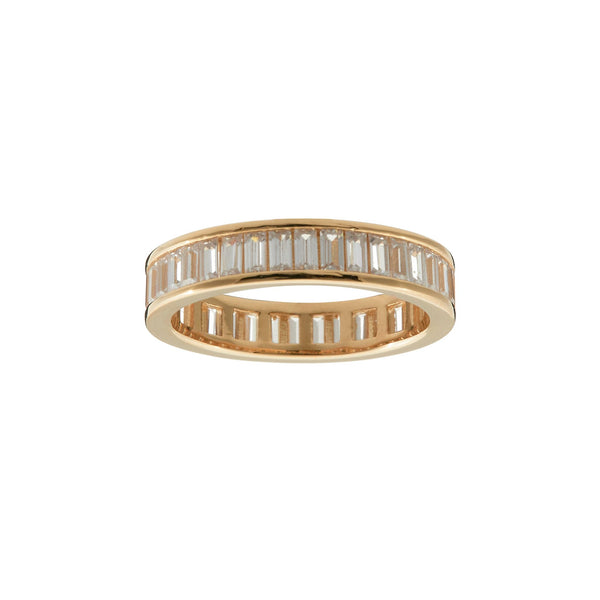 R1814-GP - Yellow gold plate cz baguette ring