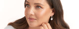 E18464 - Rhodium plate & Clear Cz Art Deco Earrings