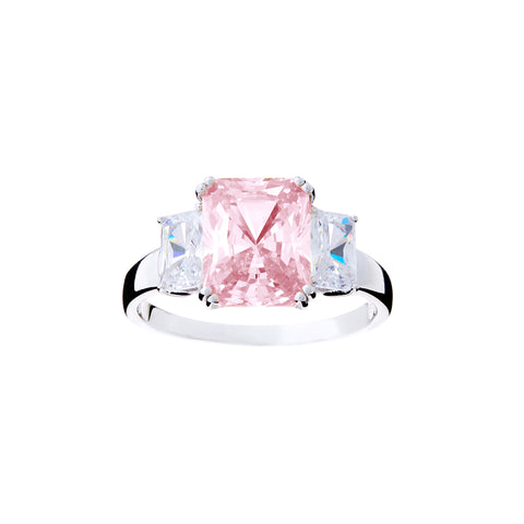 R2020- Lite Pink & cz dress ring