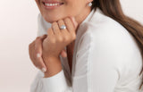 R393- Rhodium plate & Clear round Cz  ring