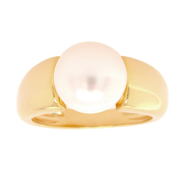 R5657-GP - Rhodium & white freshwater pearl ring