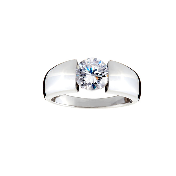 R6063- Rhodium cz ring