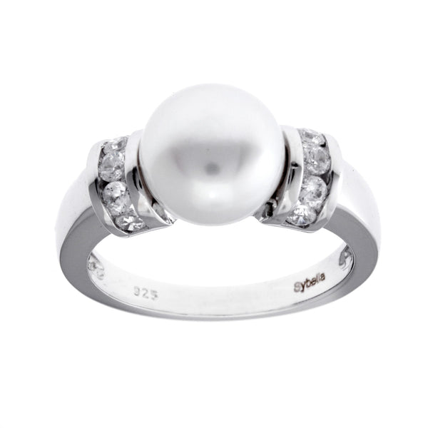 R7135 - Silver freshwater pearl dress ring
