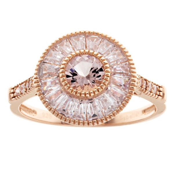 R9141-RG - Rose Gold Pink & CZ Ring