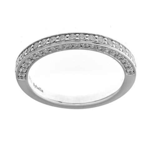 R9610 - Silver & cubic zirconia ring