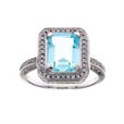 R20152- Micro-pave princess cut blue topaz dress ring