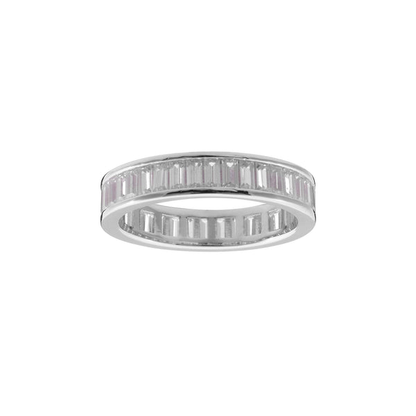 R1814-RH - Rhodium cz baguette ring