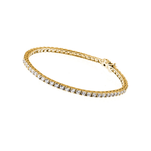 B272-GP - Yellow gold claw set tennis bracelet
