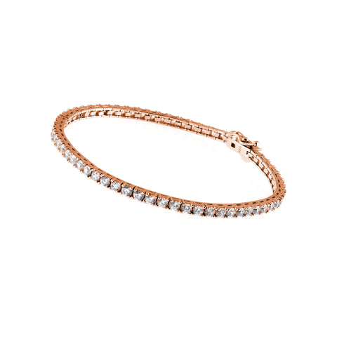 B272-RG - Rose gold claw set  tennis bracelet