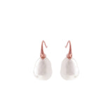 E624-701RG - Baroque  Mother of Pearl  Earrings on Rose Gold French Hook