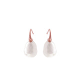 E624-701RG - Baroque Pearl Earrings on Rose Gold French Hook