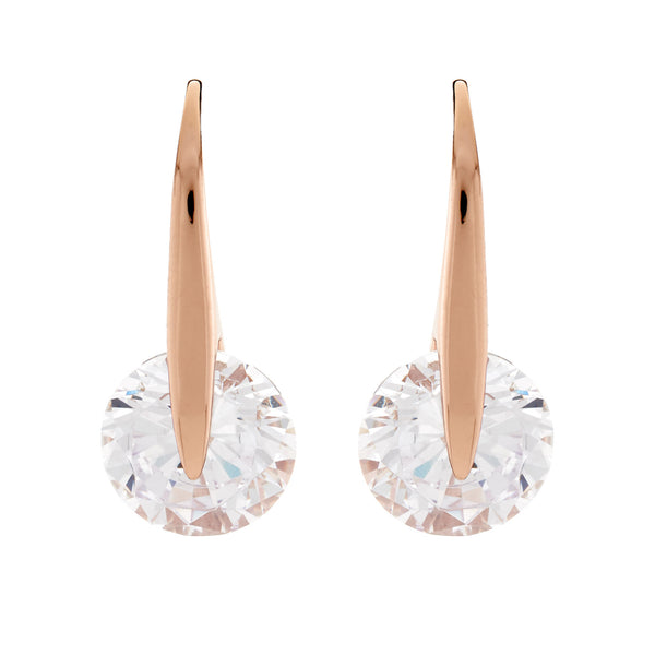 E45-RG - Rose gold cz earrings