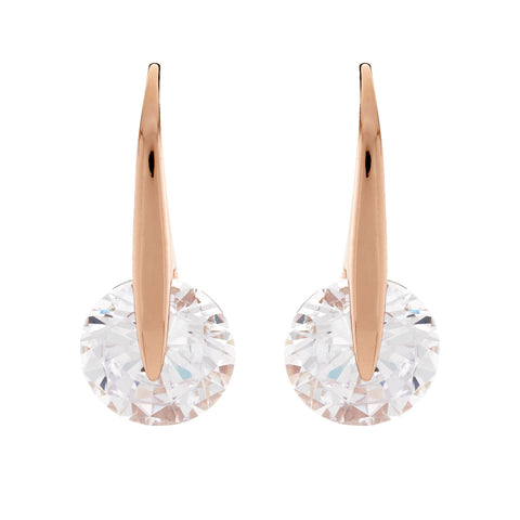 E45-RG - Rose gold cz earrings