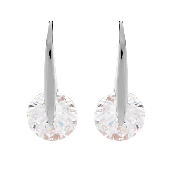 E45-RH - Rhodium cz earrings