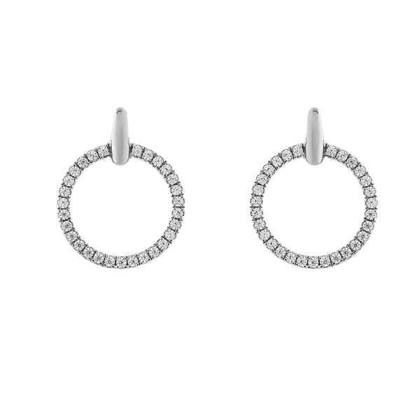 E74-RH - Rhodium open round cz studs