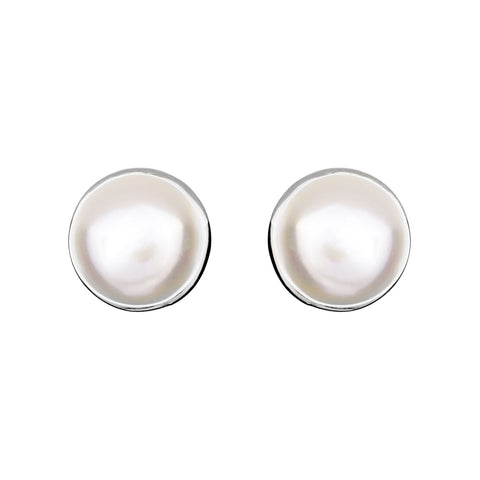 E844-RH - Rhodium plate pearl studs