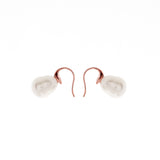 E624-701RG - Baroque  Mother of Pearl  Earrings on Rose Gold French Hook