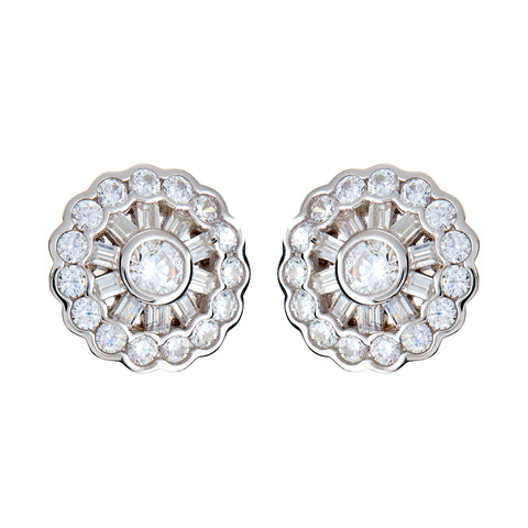 E10392 - Rhodium cz earrings